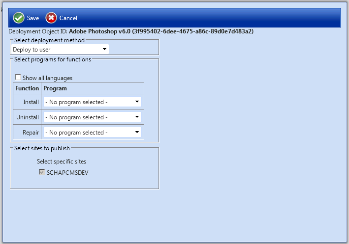 Altiris Software Product Deployment Dialog Box