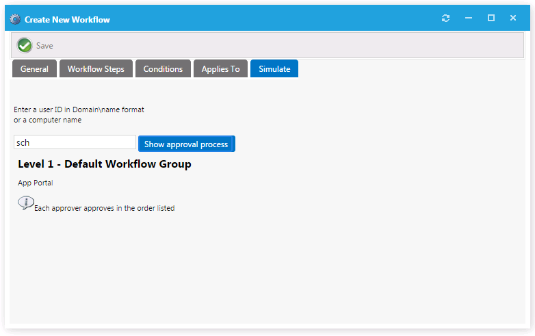Simulation of an Approval Workflow